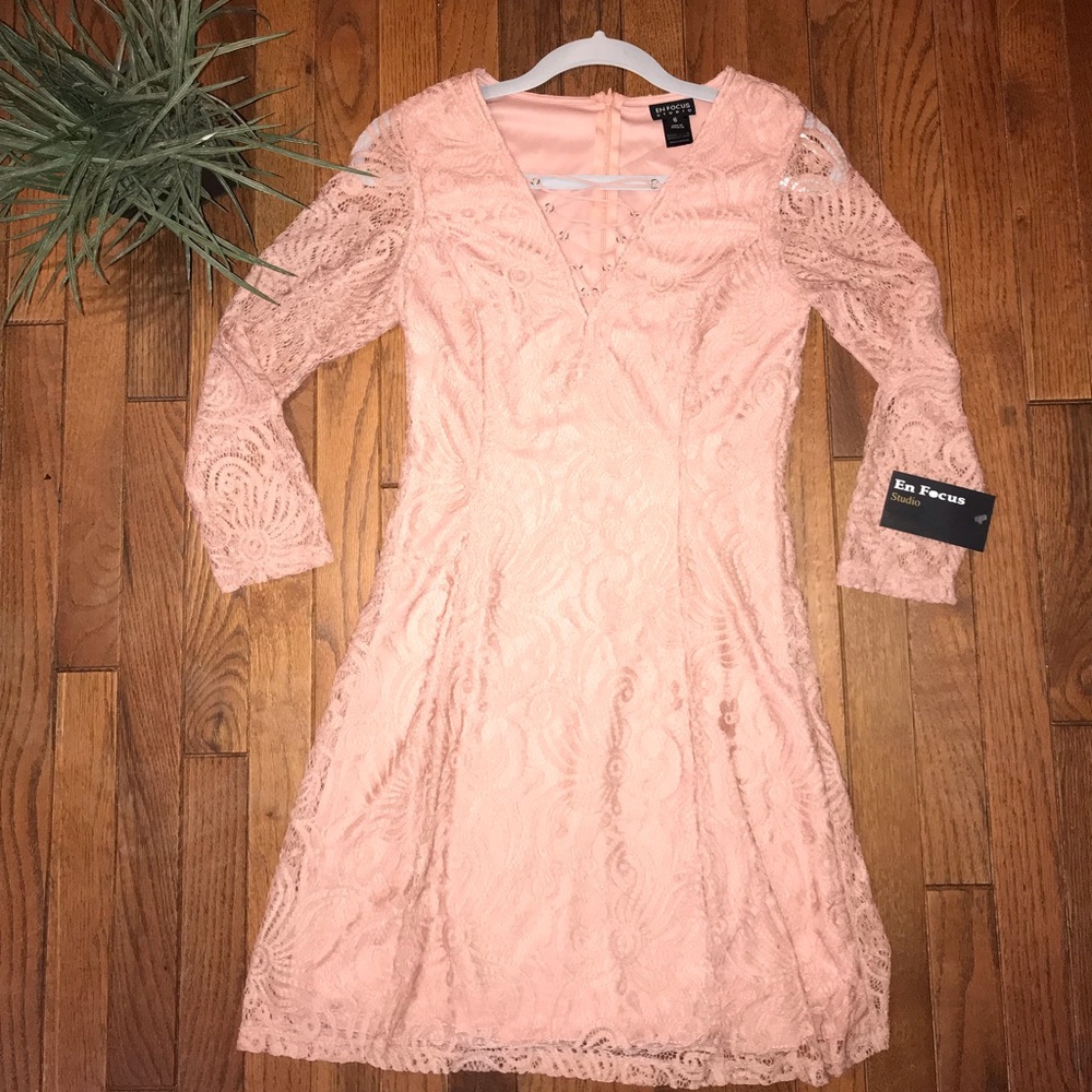 Enfocus Studio Pink Lace Dress